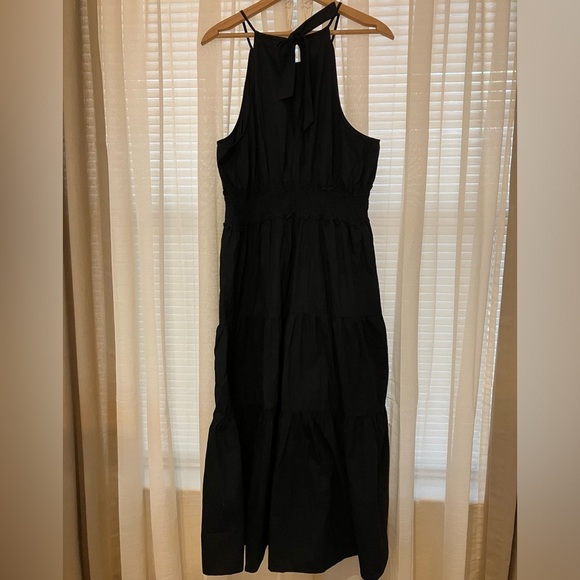Emma & Michele Black Halter/Bow empire waist sleeveless maxi dress Sz XL - Picture 4 of 12